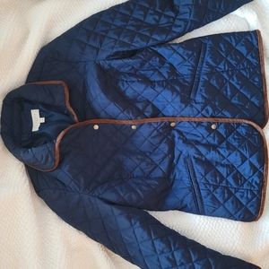 Talbots Petite women's quilt navy jacket small